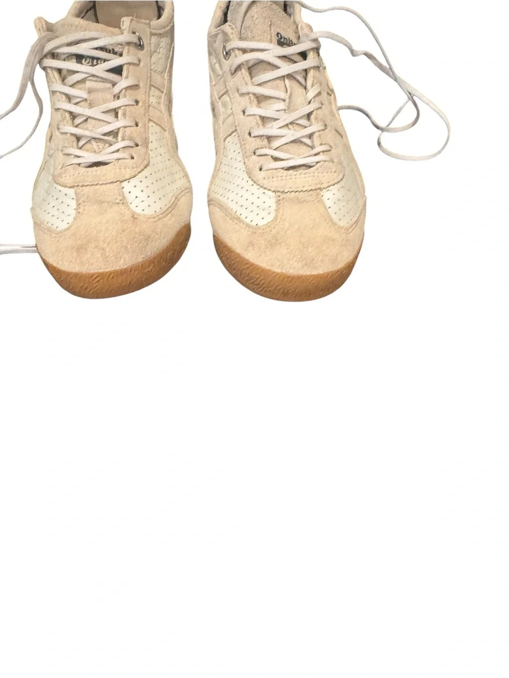 Onitsuka Tiger by Asics Women's Light Beige Suede & Leather Sneakers Sz 4